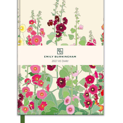 2027 A5 Diary - Week to View Desk Diary - Floral Design - UK Planner with Ribbon Bookmark