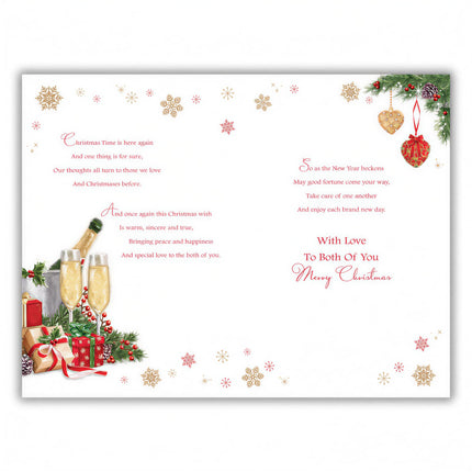 Christmas Card for Sister & Brother in Law - Festive Drinks - Premium Greeting Card for Special Couple with Envelope - For Both of You
