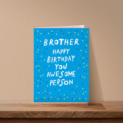 Birthday Card for Brother - Fun Confetti Design - Embossed Finish - Premium Greeting Card with Envelope