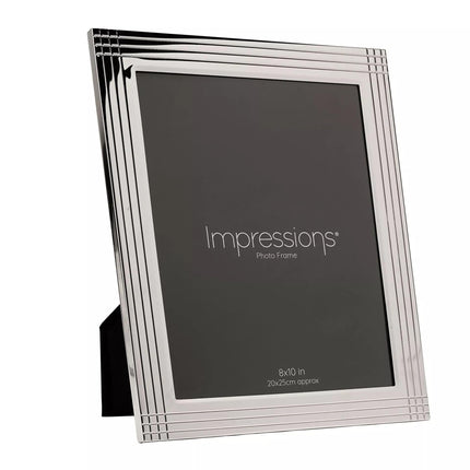 Widdop & Co. Silver Plated Photo Frame 8 x 10 Inch - Modern Metal Picture Frame - Decorative Photo Display for Home, Office, Wedding & Family Photos