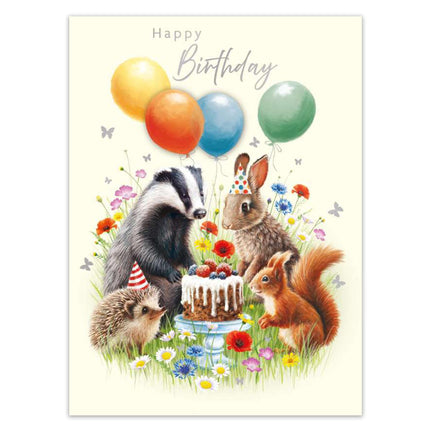 Birthday Card - Wildlife Birthday Party - 3D Embellishment & Foil Finish - Eco-Friendly & Made in the UK