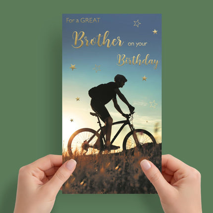 Birthday Card for a Great Brother, Cycling Design