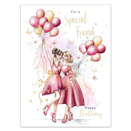 Birthday Card for a Special Friend - Stylish Feminine Design with Embossed Foil Finish, Eco-Friendly & Made in the UK