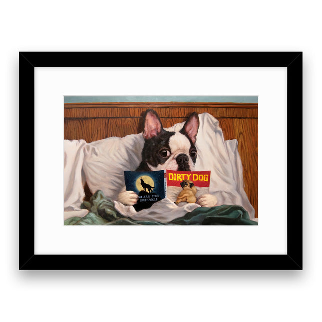 Funny Framed Print Wall Art, 43 x 33cm, Dirty Dog by Lucia Hefferman