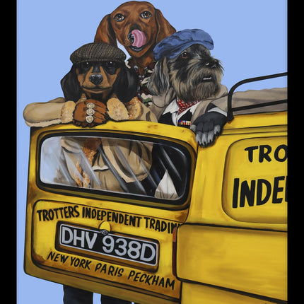 Funny Dogs Framed Print Wall Art - Animal Themed Home Decor - Craig Kenny Artwork - Ready to Hang 'Only Fools' Painting - 53.5 x 43.5 cm
