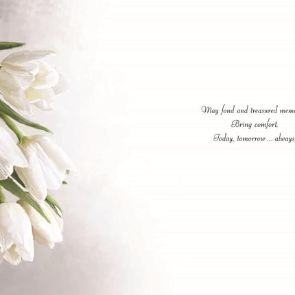Sympathy Card To You & Your Family – White Tulips Design