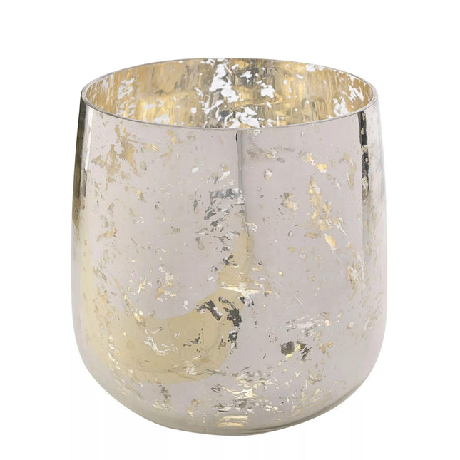 & Co. Hestia Small Glass Vase - Silver and Gold Ombre Design - Decorative Vase for Home