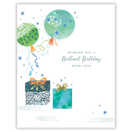 Son Birthday Card - Happy Birthday Card with Balloons and Cake Design and Special Finishes - Birthday Card for Men