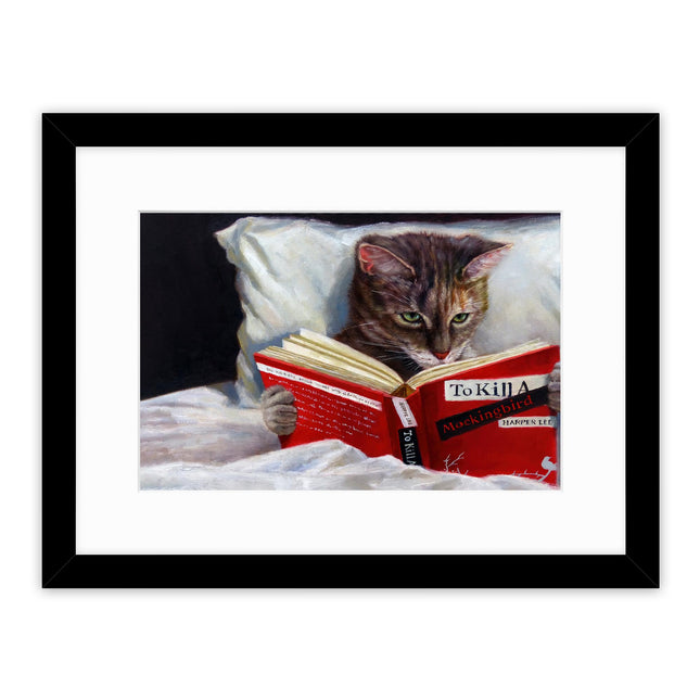 Funny Framed Print Wall Art, 43 x 33cm, Cat Design