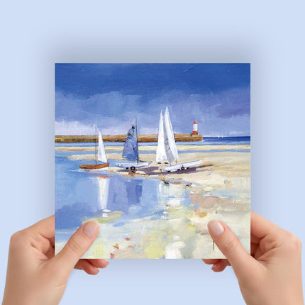 Blank Greeting Card - Sailing Boats at Berwick Upon Tweed, Eco-Friendly & Made in the UK