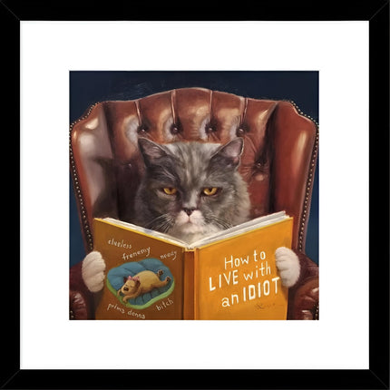 Amusing Cat Framed Print Wall Art - 'Home Improvement' by Lucia Heffernan - Quirky Animal Themed Artwork - Ready to Hang Home Décor - 43.5cm x 43.5cm