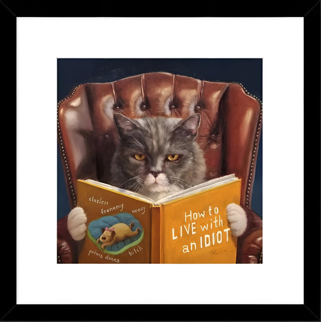 Amusing Cat Framed Print Wall Art - 'Home Improvement' by Lucia Heffernan - Quirky Animal Themed Artwork - Ready to Hang Home Décor - 43.5cm x 43.5cm