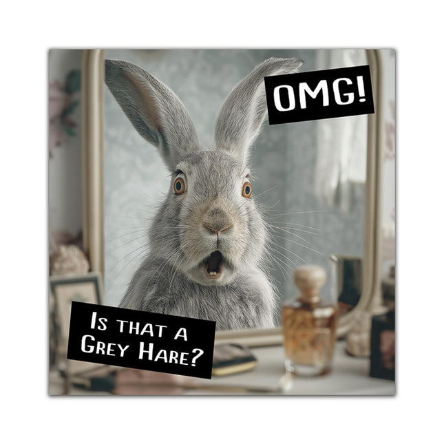 Funny Birthday Card for Men or Women - Amusing Grey Hare Old Age Joke - Premium Greeting Card with Envelope - Eco-Friendly & Recyclable