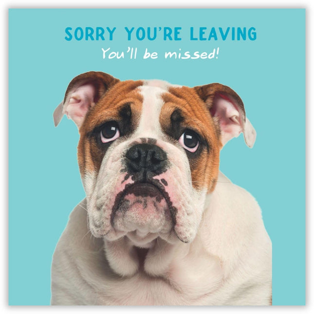 Funny Leaving Card - Amusing Dog Design - Goodbye Greeting Card - 'You'll Be Missed'