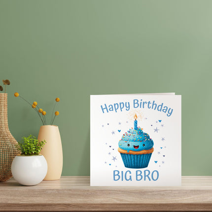 Birthday Card for Big Brother - Fun Cake Design - Premium Greeting Card with Envelope for Big Bro - Eco-Friendly & Recyclable