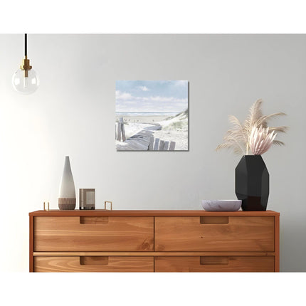 Coastal Scene Canvas Print - Pathway to the Beach II Painting by Richard Macneil - Contemporary Seaside Themed Artwork - 40 x 40cm