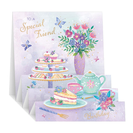 3D Pop Up Birthday Card for Special Friend, Afternoon Tea Design