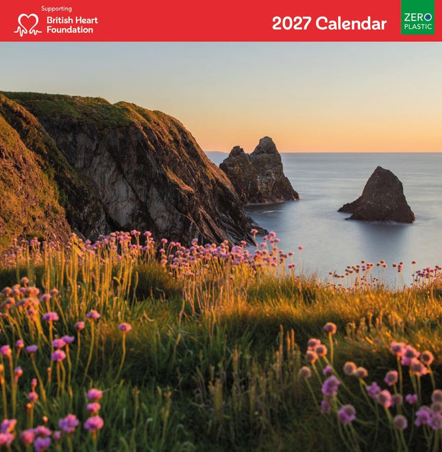 Scenic British Landscapes 2027 Calendar - Month to View British Heart Foundation Charity Wall Calendar UK - 2027 Wall Planner and Personal Organiser for Home and Office