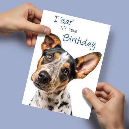 Funny Birthday Card for Men - Dog Pun Joke - Amusing Happy Birthday Greeting Card with Envelope