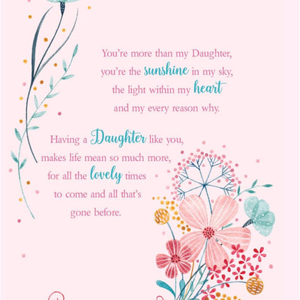 Birthday Card for Daughter – Sentimental Poem & Floral Design