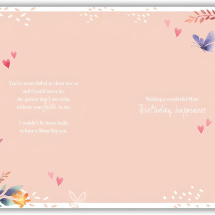 Birthday Card for Mum – Sentimental Floral & Butterfly Design