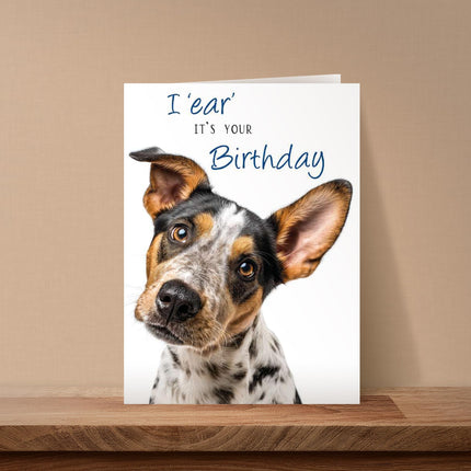 Funny Birthday Card for Men - Dog Pun Joke - Amusing Happy Birthday Greeting Card with Envelope