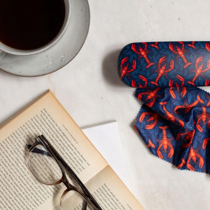 Hard Shell Glasses Case - Catherine Rowe Lobster Design - Luxury Reading Accessory