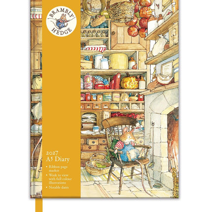 2027 A5 Desk Diary - Week to View - Brambly Hedge by Jill Barklem