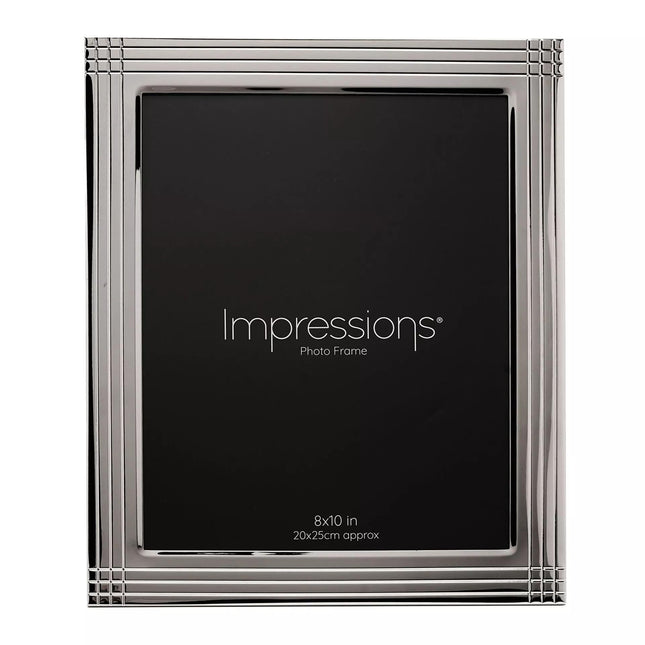 Widdop & Co. Silver Plated Photo Frame 8 x 10 Inch - Modern Metal Picture Frame - Decorative Photo Display for Home, Office, Wedding & Family Photos