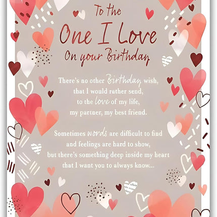 Birthday Card To the One I love – Modern Hearts Design