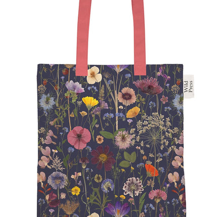 Organic Eco-Friendly Cotton Canvas Tote Bag - Purple Bloom Design by Helen Ahpornsiri - Artistic Reusable Shopping Bag