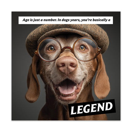 Funny Birthday Card for Men - Amusing Dog Years Joke for Dog Lovers - Premium Greeting Card with Envelope - Eco-Friendly & Recyclable