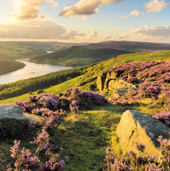 Blank Greeting Card for Men or Women - Charming Bamford Edge Countryside Landscape - Peak District Premium Greeting Card with Envelope - Suitable for Birthdays & Other Occasions
