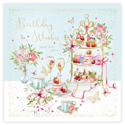 Birthday Card for Women - Pretty Floral Design - Embossed Foil Finish - Feminine Birthday Greeting Card