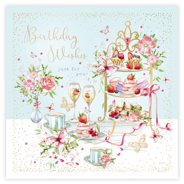 Birthday Card for Women - Pretty Floral Design - Embossed Foil Finish - Feminine Birthday Greeting Card