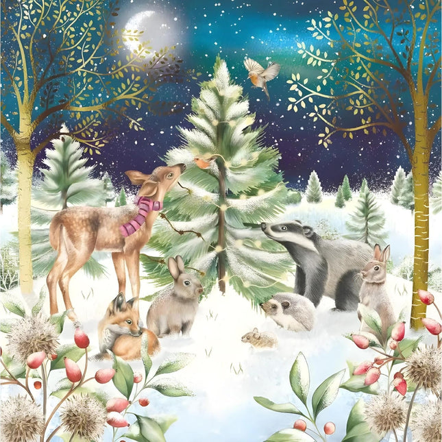 Charity Christmas Cards Pack of 10 - Cute Woodland Animals in the Snow - Premium Festive Greeting Cards Multipack with Envelopes - Supporting UK Charities