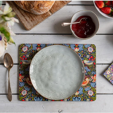 Museums & Galleries Set of 4 Cork Backed Placemats - William Morris Strawberry Thief Design