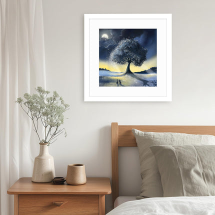 Framed Print Wall Art, 43 x 43cm, The Moon by Catherine J Stephenson