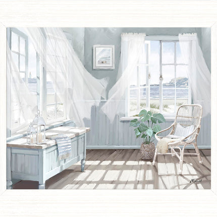 Artistic Coastal Framed Print – Beachfront Home Picture - ‘Salt Wind’ by Richard Macneil – Ready to Hang Wall Art - Seaside Themed Home Décor – 37cm x 31cm