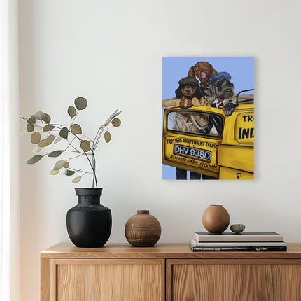 Funny Dogs Canvas Wall Art - 'Only Fools' by Craig Kenny - Dog Themed Artwork - Ready to Hang Home Décor - 30cm x 40cm