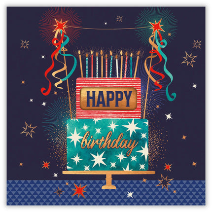 Birthday Card for Men or Boys - Modern Cake Design - Birthday Greeting Card