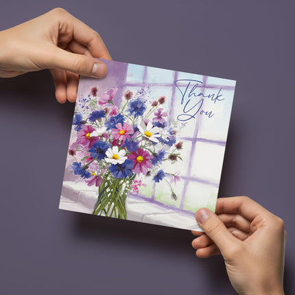Thank You Notecards for Women Pack of 6 - Pretty Floral Design - Premium Greeting Cards Multipack with Envelopes - Eco-Friendly & Recyclable