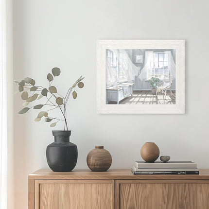 Artistic Coastal Framed Print – Beachfront Home Picture - ‘Salt Wind’ by Richard Macneil – Ready to Hang Wall Art - Seaside Themed Home Décor – 37cm x 31cm