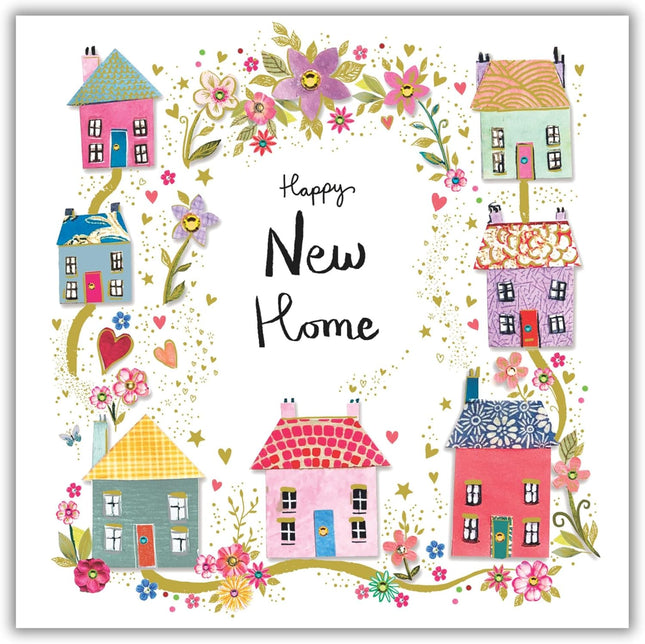 Happy New Home Card – Colourful Houses Design