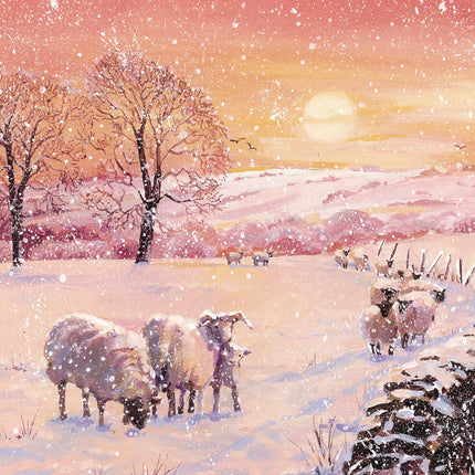 Charity Christmas Cards Pack of 6 - Charity Christmas Cards with Snowy Meadow at Design - Eco-Friendly Xmas Cards Multipack with Envelopes