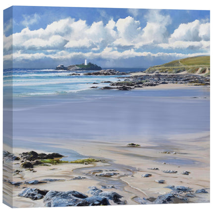 Coastal Scene Canvas Print - In the Distance II Painting by Duncan Palmar - Contemporary Seaside Themed Artwork - 40 x 40cm