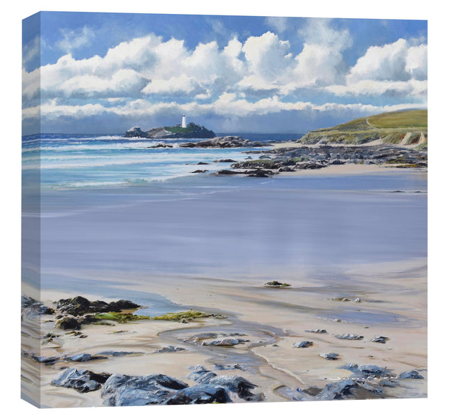Coastal Scene Canvas Print - In the Distance II Painting by Duncan Palmar - Contemporary Seaside Themed Artwork - 40 x 40cm