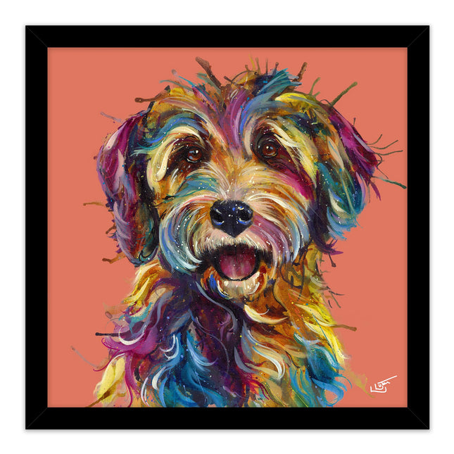 Cockapoo Dog Framed Print Wall Art, 43 x 43cm, Luna by Louise Luton