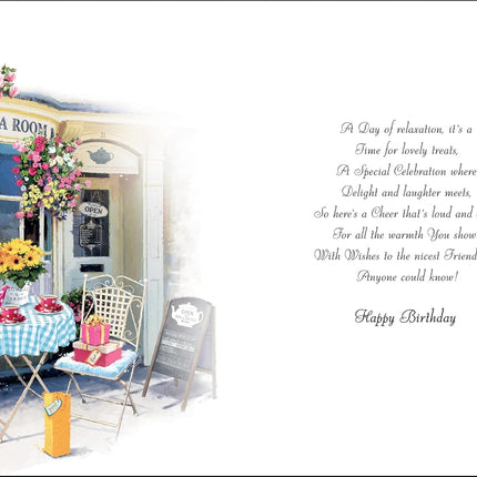 Birthday Card for a Special Friend – Floral Tea Rooms Design