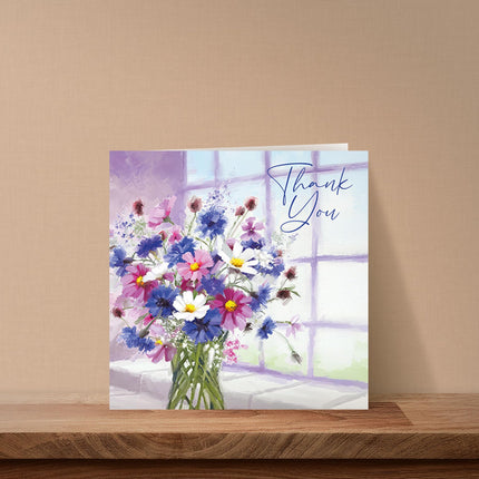 Thank You Notecards for Women Pack of 6 - Pretty Floral Design - Premium Greeting Cards Multipack with Envelopes - Eco-Friendly & Recyclable